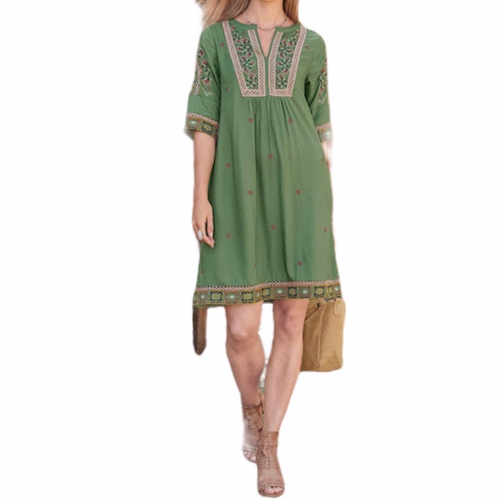 Sundance LUCIENNE DRESS Embroidered Floral Dress